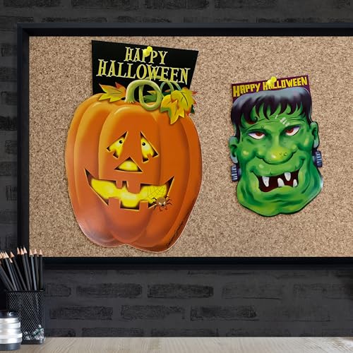 Halloween Decor Kit with Frankenstein Heads and Jack-O'-Lanterns - Spooky Hanging Decorations