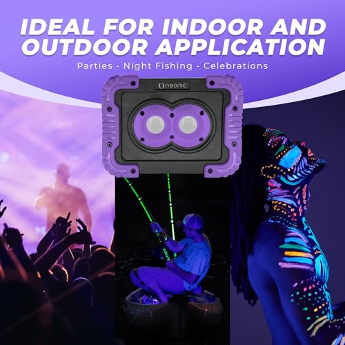 Rechargeable UV Black Light Flood Light - Cordless 395nm for Party, Catfishing, Camping - Variation 1