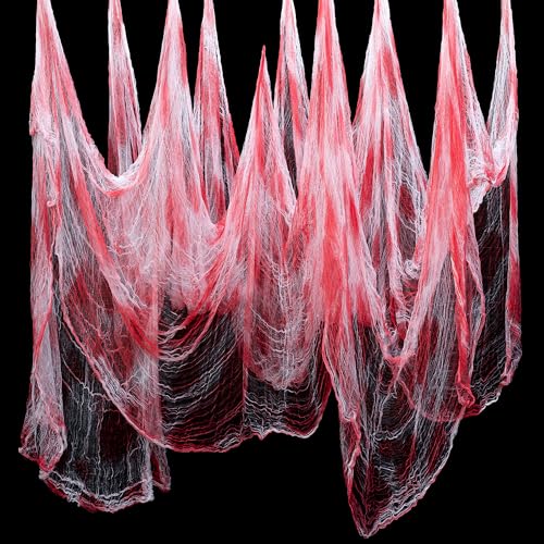Halloween Red Creepy Cloth 200x80 Inches Spooky Fabric for Indoor Outdoor Decorations