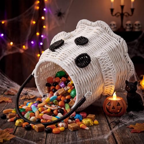 Halloween Ghost Woven Rattan Trick or Treat Basket - Candy Bag