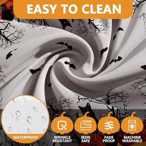 Halloween Tablecloth 60x120 Inch Rectangular Pumpkin Moon Black Cat Decorations
