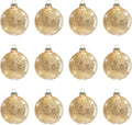Gold Mercury Glass Christmas Ornaments Set of 12 - 3.15 Inch - Mercury Gold Variation