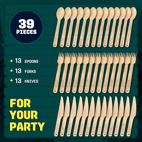 Twilight Themed Disposable Cutlery Set with Quotes - 39pcs Eco-Friendly Party Supplies