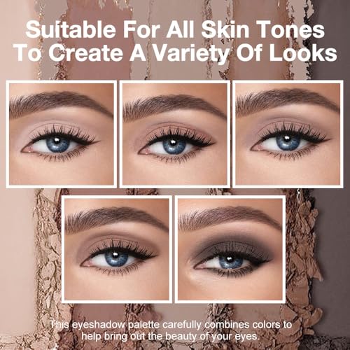 Matte Eyeshadow Palette - Cool Taupe Grey Brown Ash for Smokey & Daily Makeup - Variation 06