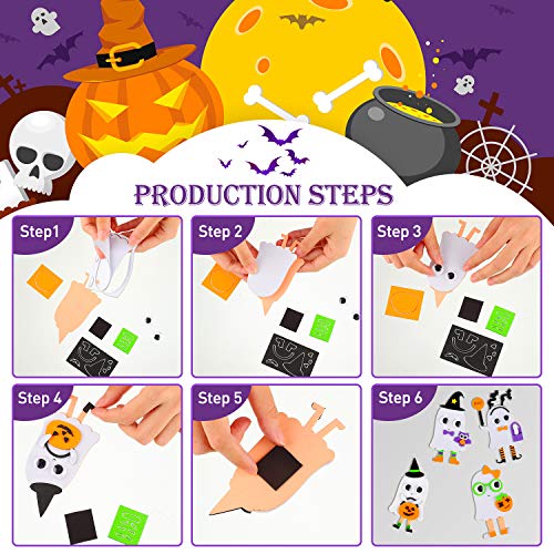 Halloween Ghost Magnet Craft Kit - 12 Foam DIY Ornaments for Refrigerator Decor