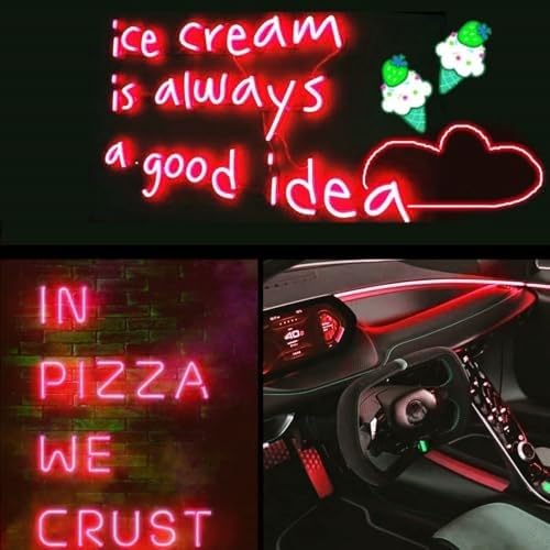 Ourbest 5M Red LED Strip Lights 5in1 Neon EL Wire for Cosplay Party Costume Decoration - Variation of THIS listing