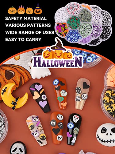 Halloween Nail Art Sequins Set - 3 Boxes of Skull, Pumpkin, Ghost & Spider Shapes - Variation B