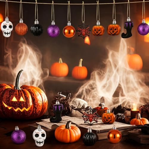 30pcs Shatterproof Halloween Tree Ornaments - Ghost, Skull, Pumpkin & Spider Decorations - Variation of THIS listing