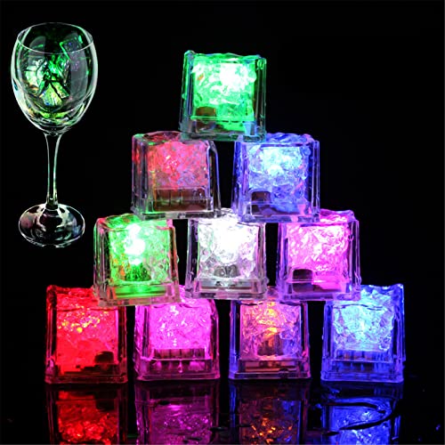 72 Pack MultiColor Waterproof LED Ice Cubes - Light Up Drinking Ice for Parties & Weddings