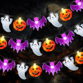 Halloween String Lights Battery Operated 20FT 30 LEDs with Timer - Pumpkin Bat Ghost Variation