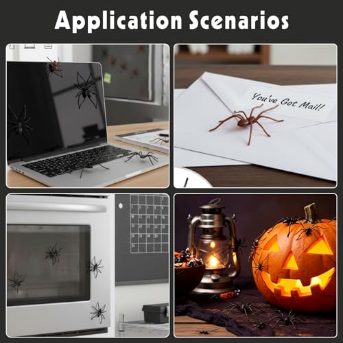 3D Fake Spider Magnets Set - Realistic Brown and Black Refrigerator Decor