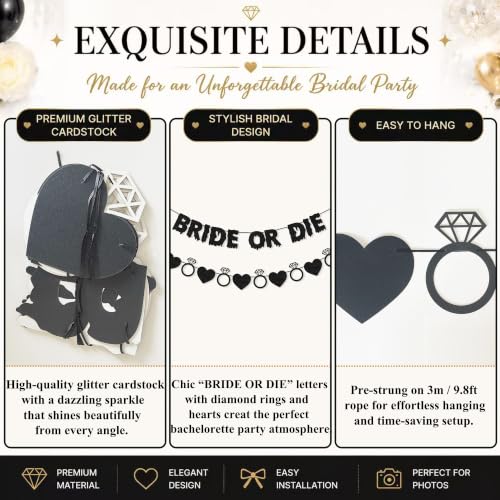 Bride or Die Bachelorette Banner Set - Bridal Shower Party Decorations