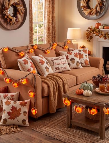 8.5FT Outdoor Thanksgiving Turkey String Lights - Waterproof, Plug-in, 10 LED Bulbs with Variation: Turkey Lights