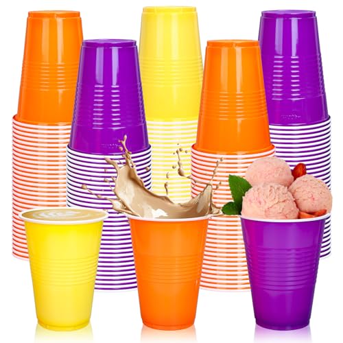 Halloween Plastic Cups 16oz - Hocus Pocus / Orange, Yellow, Purple - 150 Pack