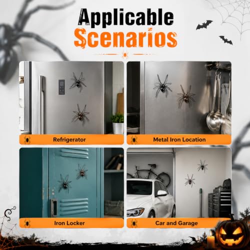 20PCS Realistic 3D Spider Fridge Magnets - Removable Halloween Decor