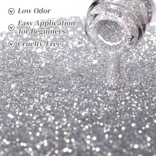 Snowbell Chime Christmas Reflective Glitter Gel Polish Set - 6 Colors with Variation