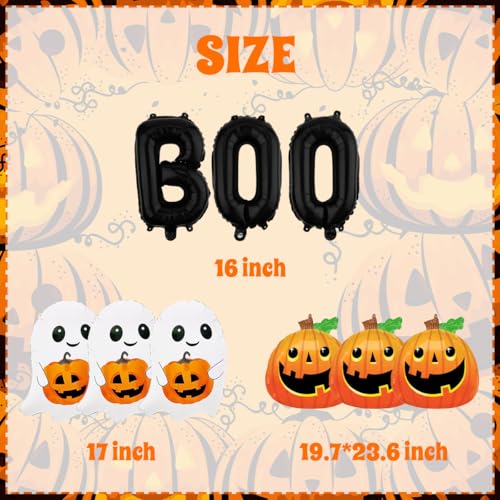 Halloween Balloons Set - Ghost & Pumpkin Foil Balloons for Party Decorations