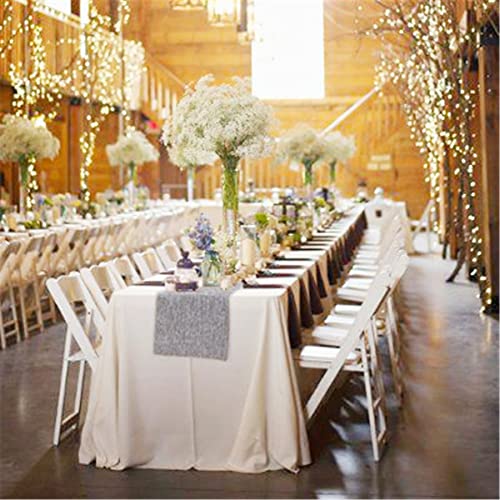 Gray Burlap Table Runner 13x108 Inch Set of 2 - Farmhouse & Wedding Decor