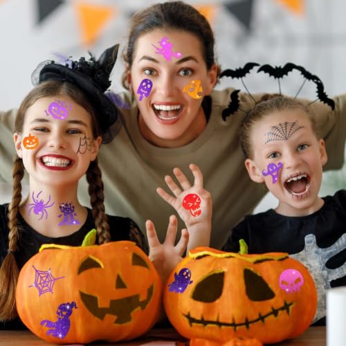 120 Pcs Glitter Halloween Temporary Tattoos for Kids - Halloween Variation