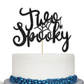 Halloween Birthday Cake Topper - Spooky Black Glitter Decoration for 6-10 Inch Cakes