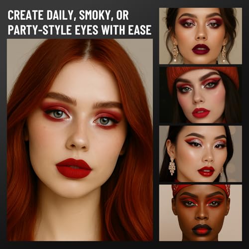 Mini Red Eyeshadow Palette with Mirror - Gothic, Halloween, Cosplay Makeup