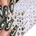 Halloween Ghost Nail Art Stickers Decals - 12 Sheets Spooky & Cute Designs for Manicure DIY