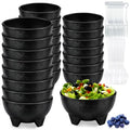 24 Pack 13.5 oz Plastic Salsa Bowls for Party, Guacamole & Dips, Black