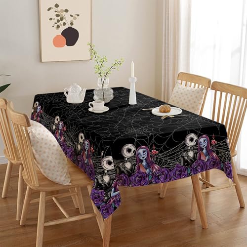 Halloween Rectangle Tablecloth Waterproof Gothic Decor for Home Party - Pack of 2