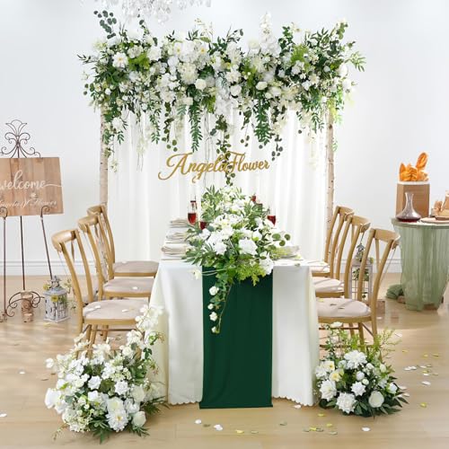 Emerald Green Chiffon Table Runner 27x120 Inches - Boho Wedding Decor