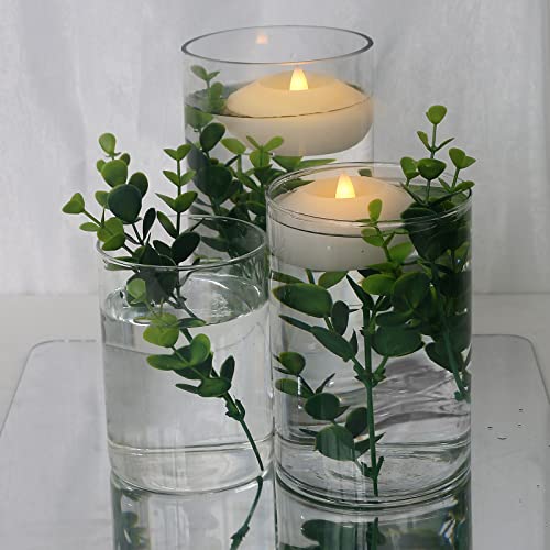 Floating LED Candles - 12 pcs Water-Activated Flameless Tealights - 3 Inch Wax Water Floating Candles with Flicker Light for Centerpieces and Events - Variation: 12 pcs Wax Floating Candles / 3 x 3 x 1.7 inches