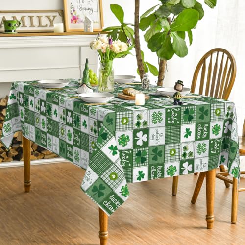 Horaldaily St. Patrick's Day Tablecloth 60x84 Inch Green Seasonal Rectangular
