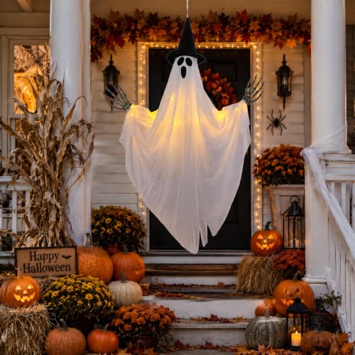LED Halloween Ghost Decoration Outdoor Indoor 31.5 x 35.43 in Spooky Yard Decor