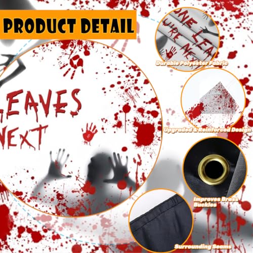 Halloween Blood Handprint Garage Door Cover Banner 18x7ft - Spooky Outdoor Decor Variation of THIS listing