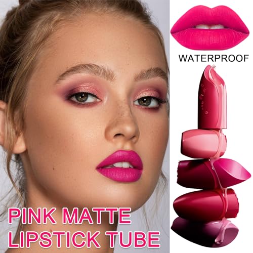 Red Matte Lipstick Tube - Long Lasting Smudge Proof Velvety Lipstick - Variation 04# Red