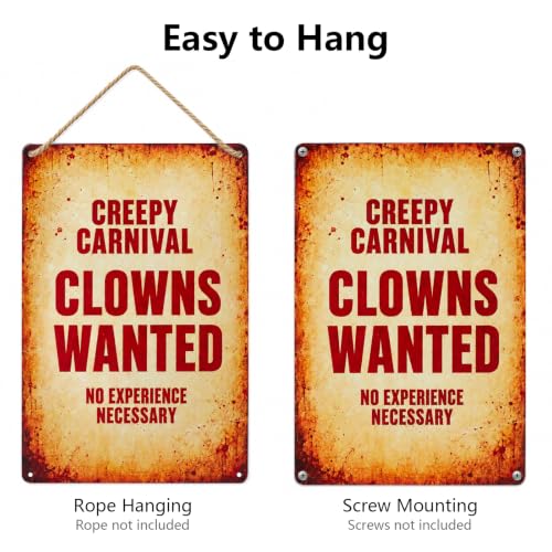 Creepy Carnival Clown Metal Sign - Halloween Horror Wall Decor