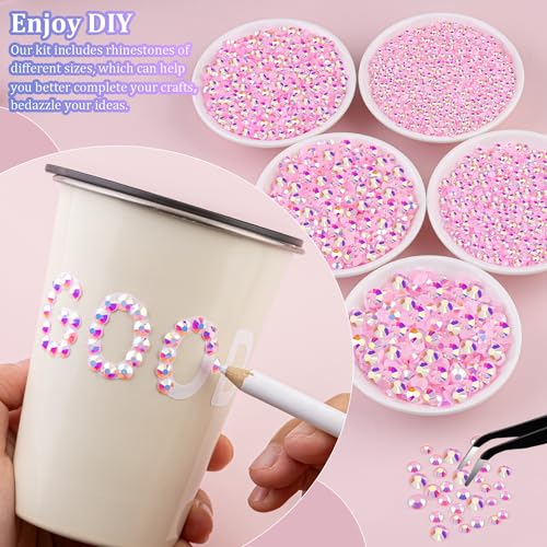 Light Pink AB Resin Rhinestones 25000pcs Craft Gems with Glue - Large Pack