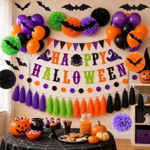 Halloween Trunk or Treat Car Decorations Kit - 57-Piece Festive SUV & Garage Decor