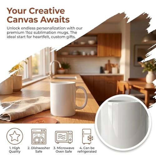 15 oz Ceramic Sublimation Mug - Blank White Coffee Cup for Custom Printing