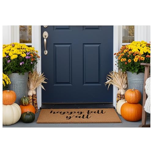 Fall Doormat 30x48 Inches - Happy Fall Yall with Variation 2'6" x 4' Rectangular
