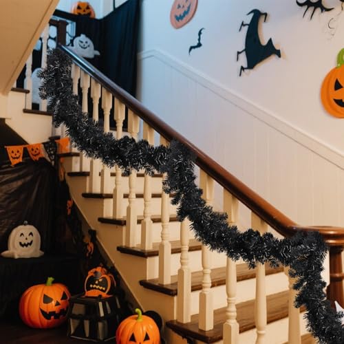 9FT Artificial Halloween Pine Garland for Home Decor and Party Decorations