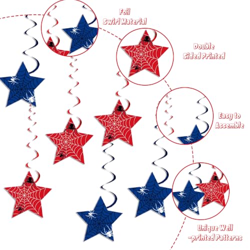 Multicolor Spider Web Hanging Swirl Party Decorations - Halloween, Baby Shower Supplies