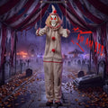 5.9 Ft Outdoor Scary Swinging Clown Halloween Prop with Sound & Light Eyes