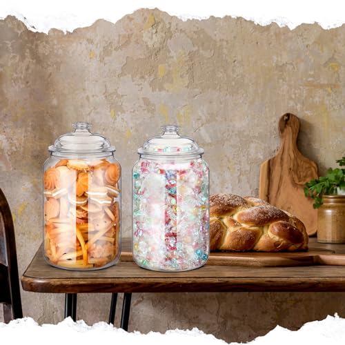 2 Pack 192 oz Clear Plastic Candy and Cookie Jars with Lids - Classic / 192 oz