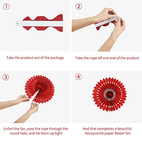 Orange Honeycomb Paper Fan Set - Hanging Party Decorations, 11 Pieces with Variations
