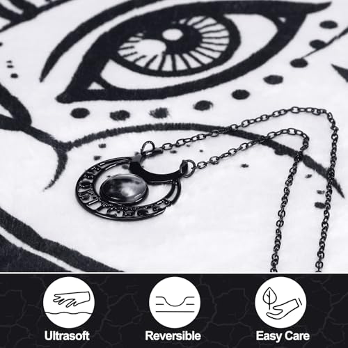 Gothic Gift Set for Women - Witch Mug Necklace Canvas & Blanket - 5 Pieces
