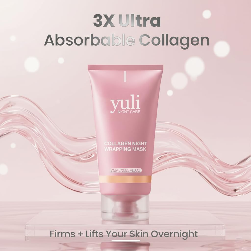 YULI collagen night wrapping mask,YURI collagen night wrapping mask,Easy Peel Off Facial Mask Skin Care night mask,Hydrating Face Mask is the Ideal Gifts for Women and Teen Girls!2.54 fl.oz (1 pcs)