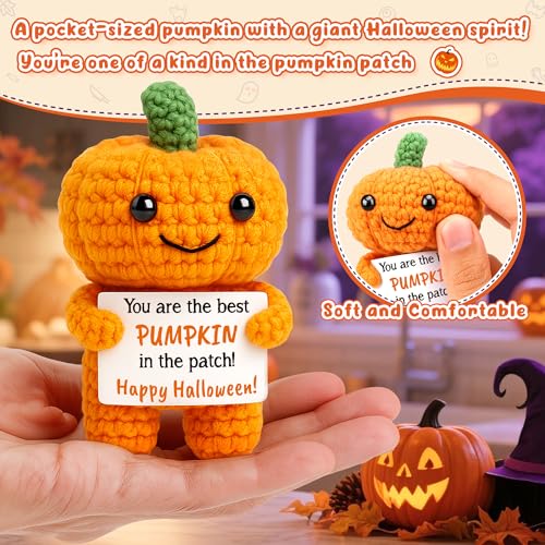 Mini Crochet Pumpkin Basket for Halloween Fall Decor & Gifts
