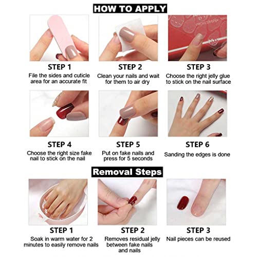 Long Coffin Pink 3D Design Fake Nails - Glossy Full Cover Press-On Nails for Women, 24 Pieces