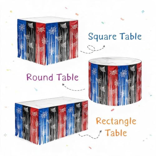 Spider Web Foil Fringe Table Skirt 2 Pack Halloween Party Decor