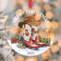 Cowboy Boots Christmas Ornament - Handmade Western Holiday Décor